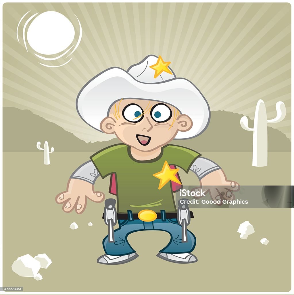 Cowboy Kid - Royalty-free Ao Ar Livre arte vetorial