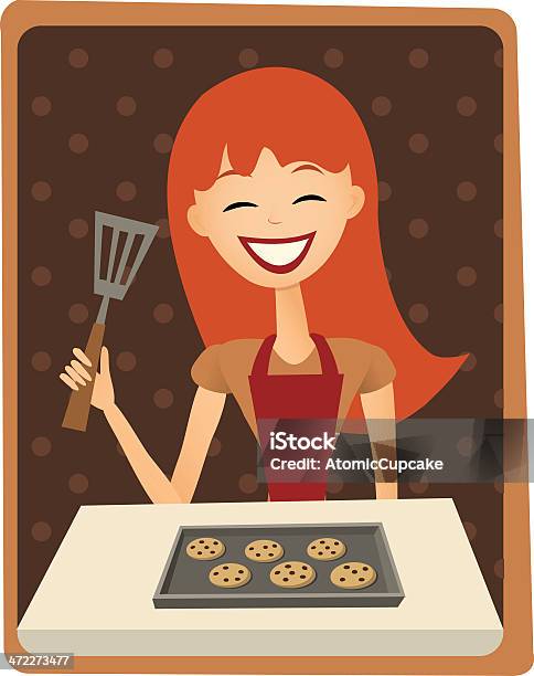 Kekse Backen Frau Stock Vektor Art und mehr Bilder von Eine Frau allein - Eine Frau allein, Frauen, Rotes Haar