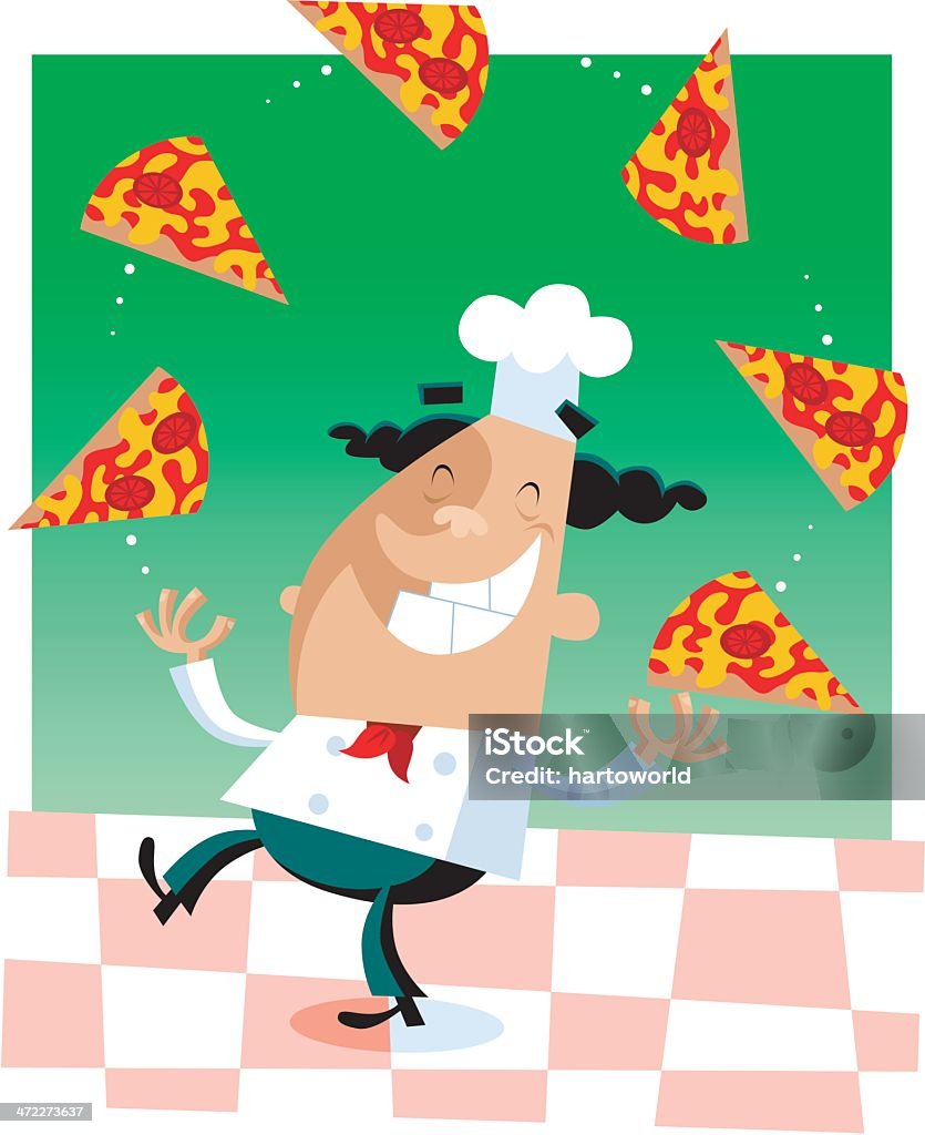 Żonglerka Pizza kuchni - Grafika wektorowa royalty-free (Czapka kucharza)