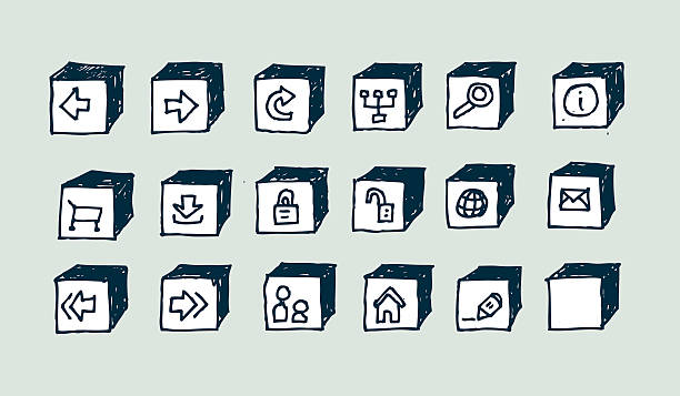 Doodle web icons: Box Set vector art illustration