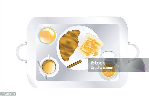 Vassoio Завтрак — стоковая векторная графика и другие изображения на тему Абрикосовое варенье - Абрикосовое варенье, Апельсиновый сок, Без людей