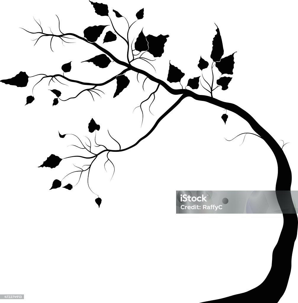 Detallada Tree Silhouette, otoño, invierno - arte vectorial de Agricultura libre de derechos