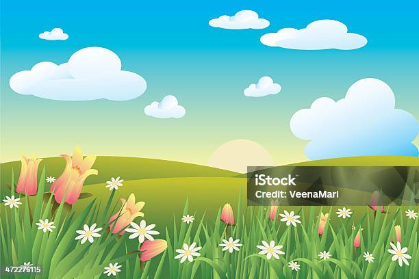 Schönen Frühling Hintergrund Stock Vektor Art und mehr Bilder von Bildhintergrund - Bildhintergrund, Blume, ClipArt
