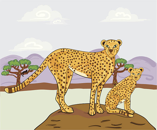 leopard mother and cub - leopard 2 幅插畫檔、美工圖案、卡通及圖標