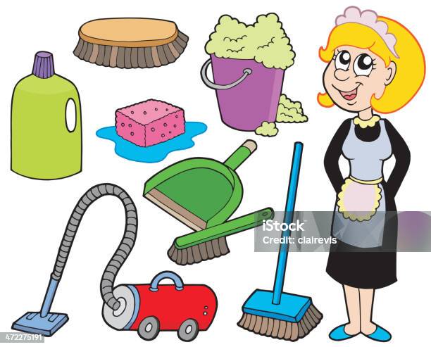 Cleaning Collection 1 Stock Illustration - Download Image Now - Adult, Adults Only, Art Product