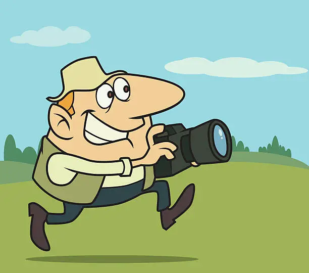 Vector illustration of Outdoor Photographer