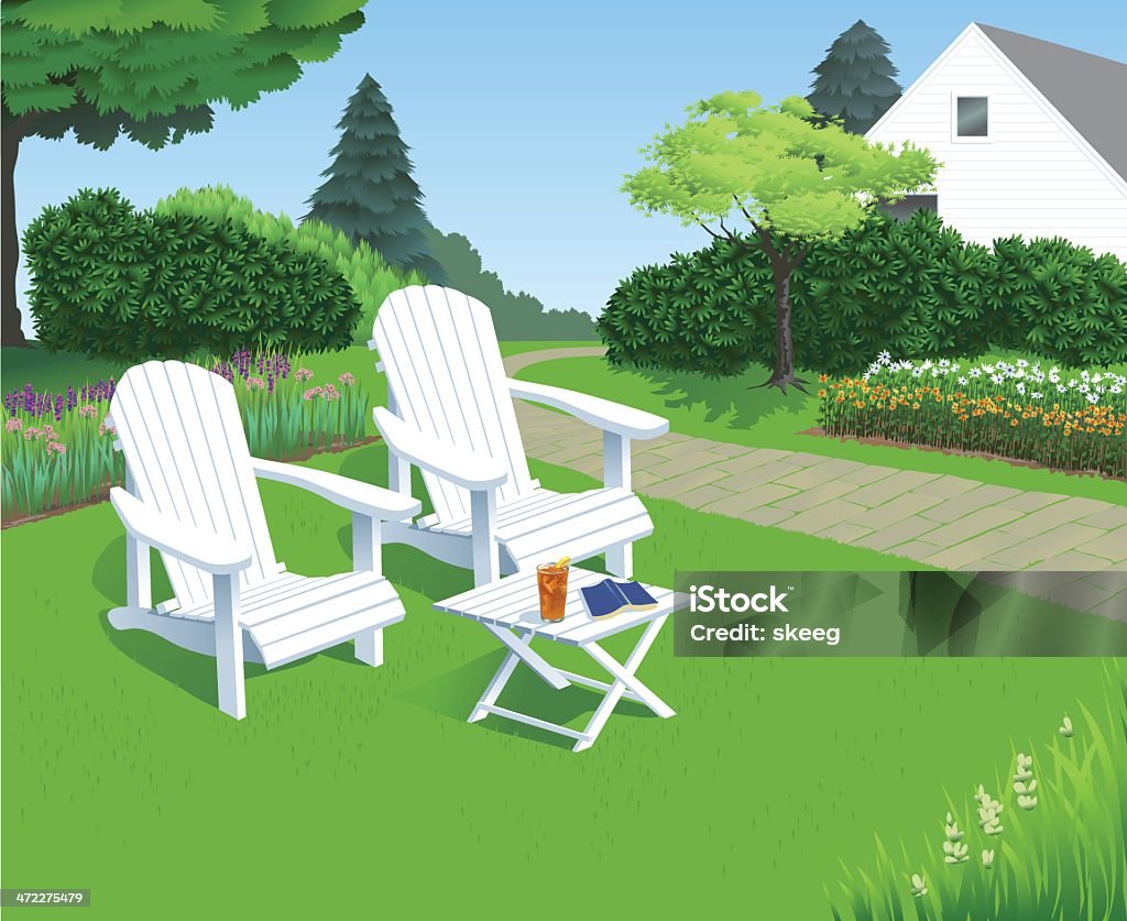 Des chaises de jardin arrière-cour - clipart vectoriel de Jardin de la maison libre de droits