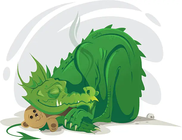 Vector illustration of Sentimental dragon