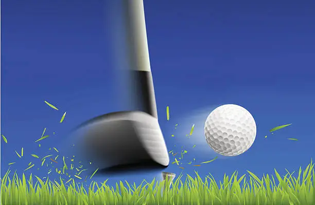 Vector illustration of Iron Hitting Golf Ball