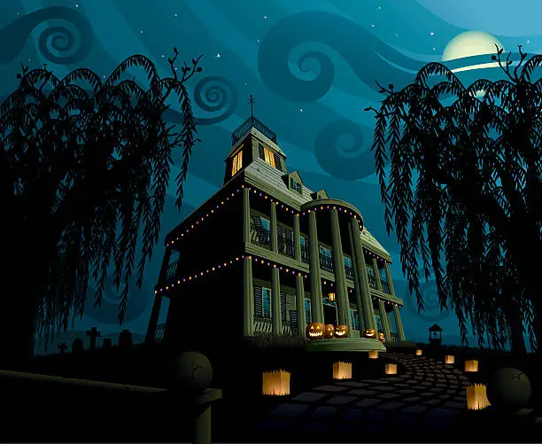 Vector illustration of Halloween House