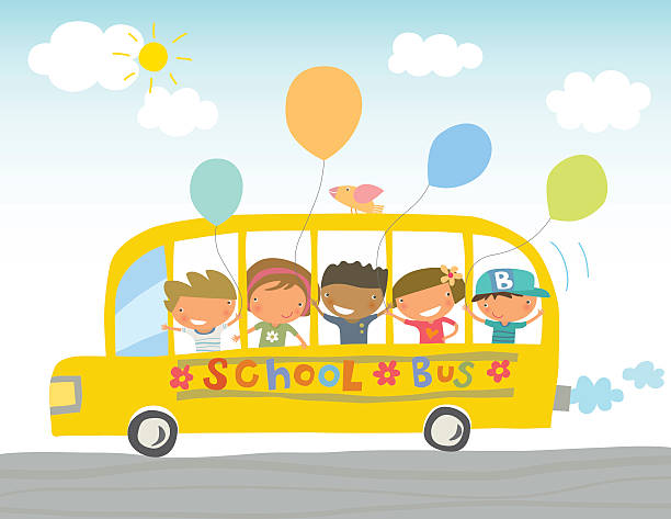 ilustrações de stock, clip art, desenhos animados e ícones de autocarro escolar - bus school bus education cartoon