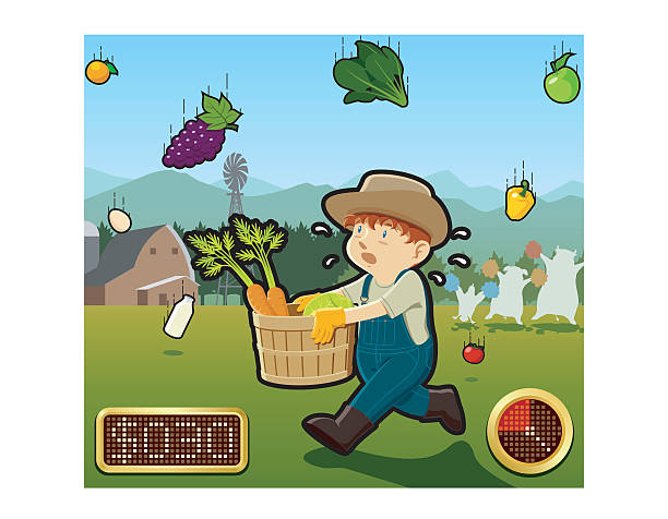Harvest Game vector art illustration