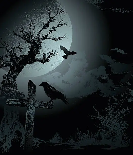 Vector illustration of Spooky Scene