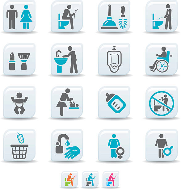 restroom icons | simicoso collection vector art illustration
