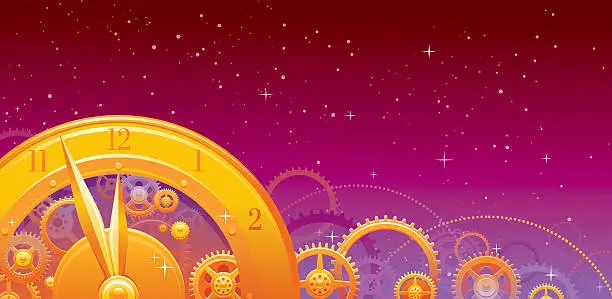 Vector illustration of Clockwork and gears background