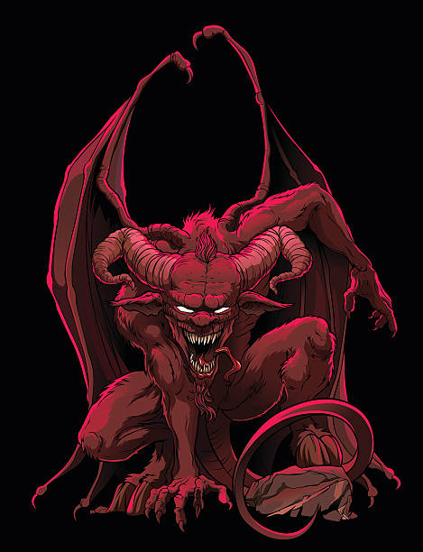 Devil Mythological character — supreme demon of the Hell, lord of the Darkness — a Devil (Satan, Lucifer). demon stock illustrations
