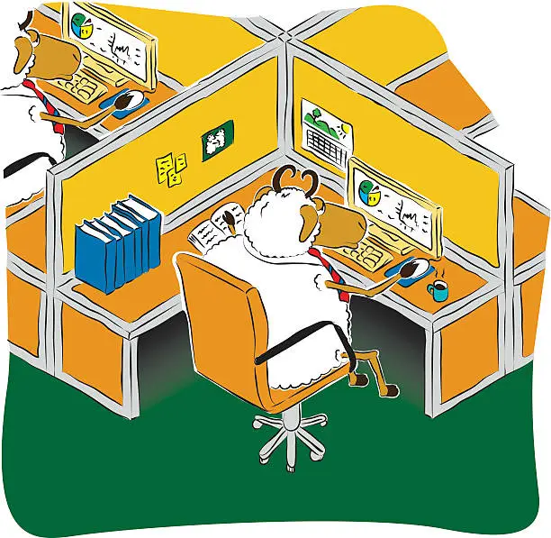 Vector illustration of Office Sheep