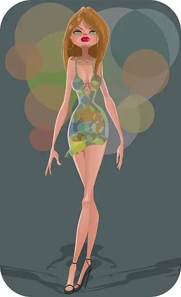 Vector illustration of on the catwalk