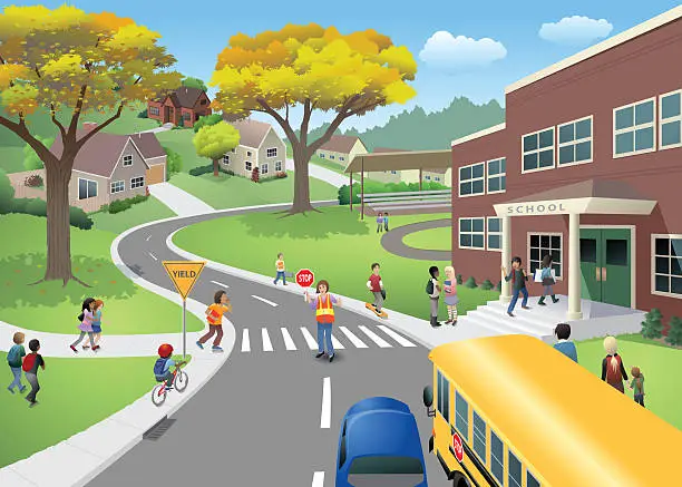 Vector illustration of School Scene