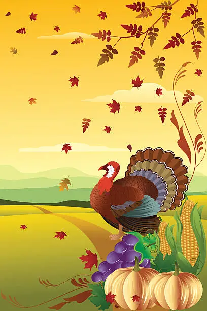 Vector illustration of Thanksgiving Landscape