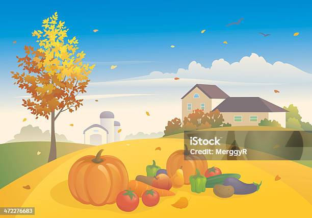 가을맞이 수확하다 추수감사절에 대한 스톡 벡터 아트 및 기타 이미지 - 추수감사절, 배경-주제, 하늘