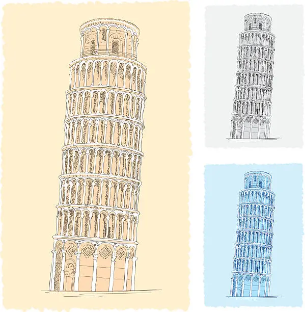 Vector illustration of Power of Pisa Sketch