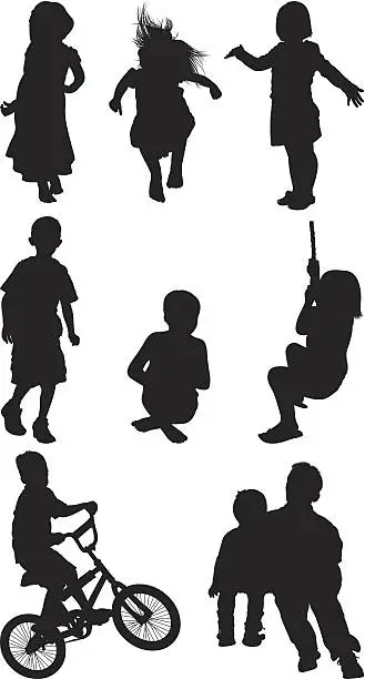 Vector illustration of Playful children