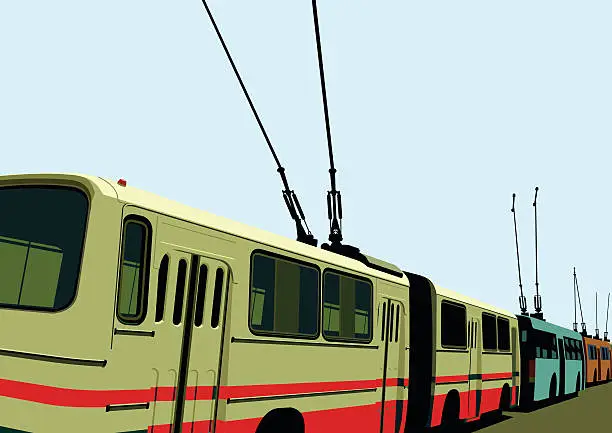 Vector illustration of trolley bus