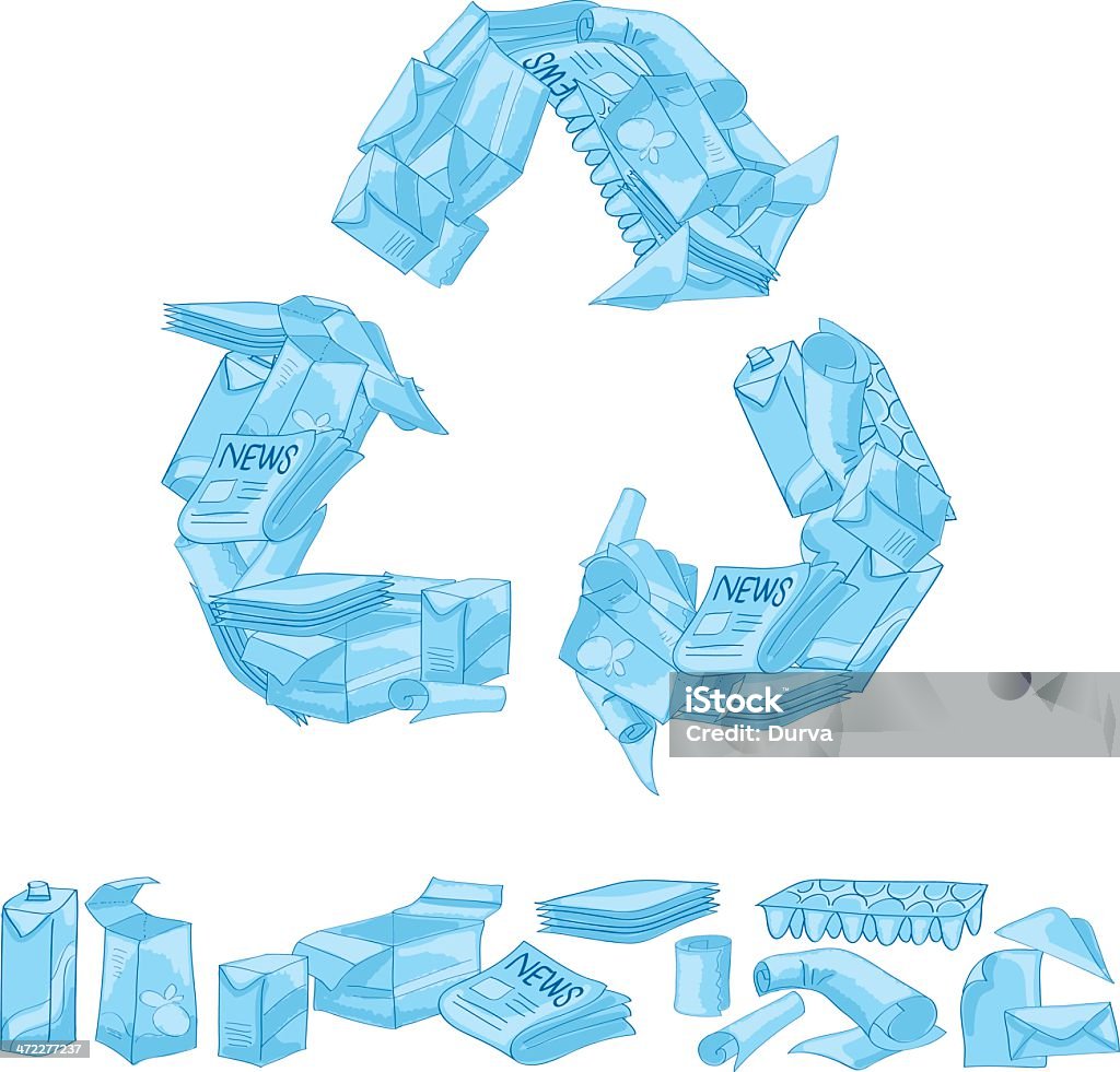 Papier Recycle - clipart vectoriel de Bleu libre de droits