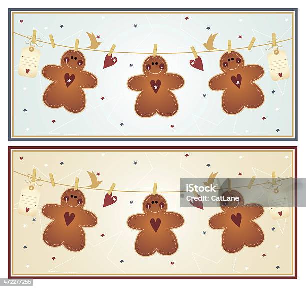 Рождество Бельевая Верёвка — стоковая векторная графика и другие изображения на тему Иллюстрация - Иллюстрация, Милый, Обрамление
