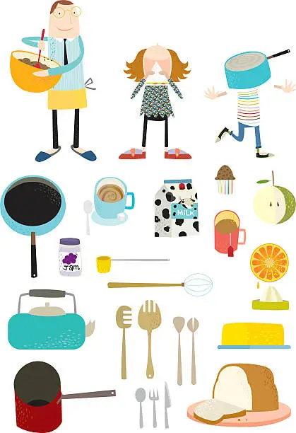 Vector illustration of life in a day -Breakfast stuffs!