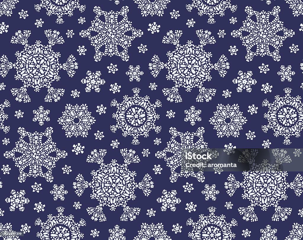 Flocos de Neve sem costura - Royalty-free Azul arte vetorial