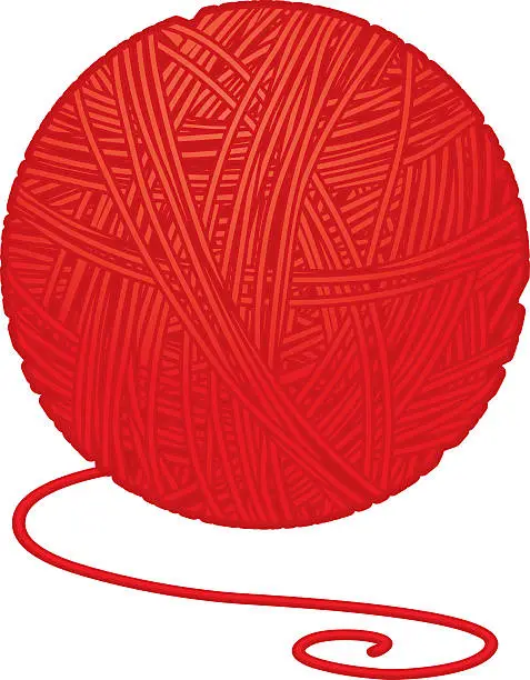 Vector illustration of ball of yarn