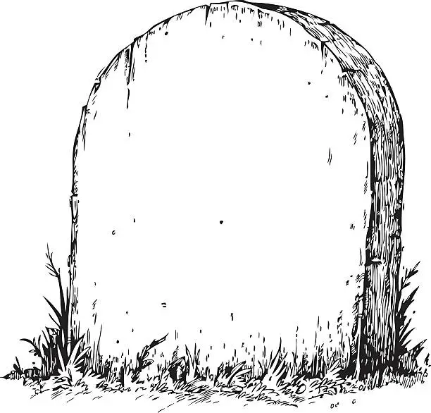 Vector illustration of Blank Tombstone