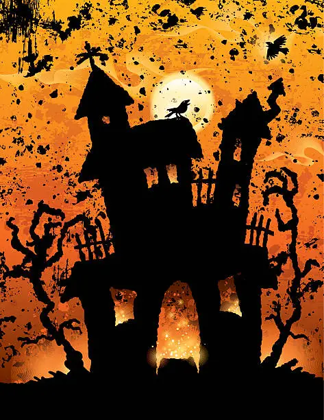 Vector illustration of Haunted Halloween House