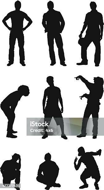 Cool Men Stock Illustration - Download Image Now - In Silhouette, Hip Hop Culture, Hand On Knee