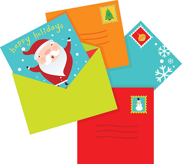 323 Christmas Card Envelope Illustrations & Clip Art - iStock