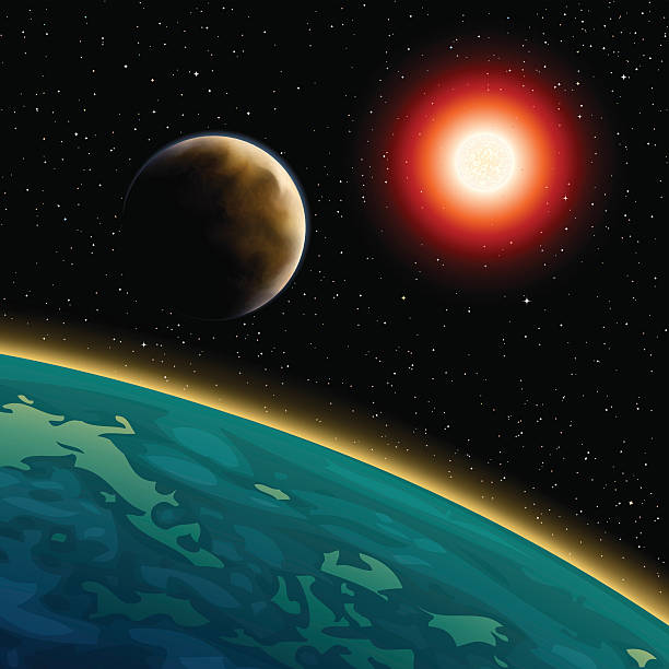 przestrzeń - solar system planet dark illuminated stock illustrations