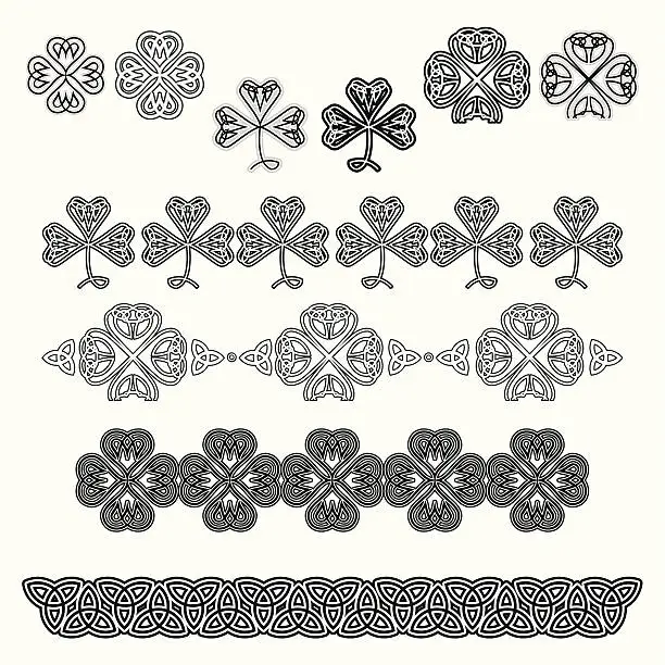 Vector illustration of Set of Celtic Design Elements (Black&White)