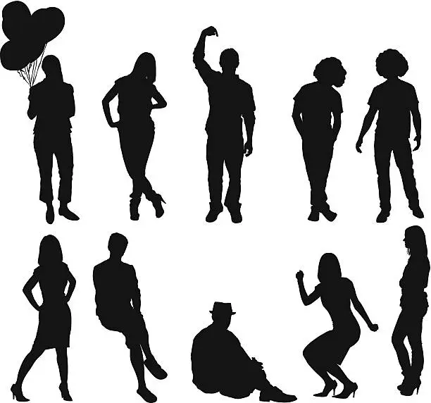 Vector illustration of People at a party having fun