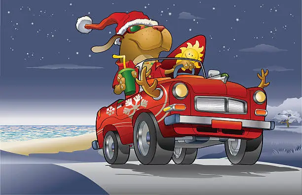 Vector illustration of Christmas travel
