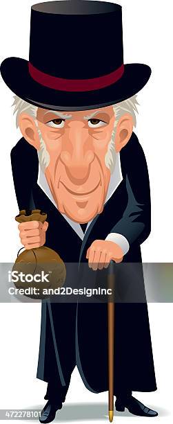 Smiling Scrooge Stock Illustration - Download Image Now - Ebenezer Scrooge, Illustration, Senior Men