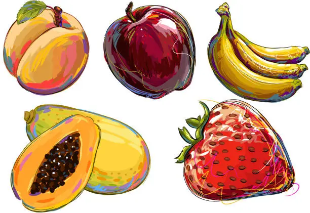 Vector illustration of Fresh Fruits