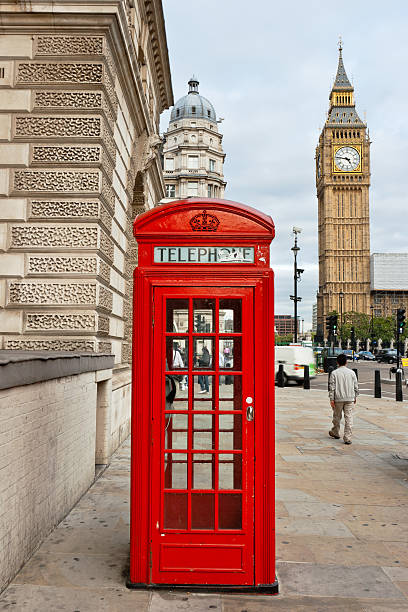 Red phone booth. London, England Red telephone box and Big Ben. London, England big ben stock pictures, royalty-free photos & images