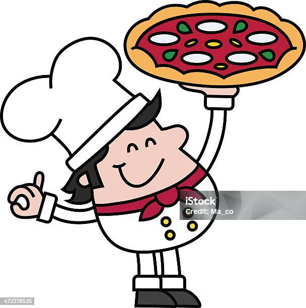 Pizzaküchenchef Stock Vektor Art und mehr Bilder von Kochberuf - Kochberuf, Pizzalieferant, Comic - Kunstwerk