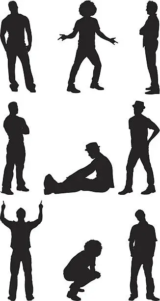 Vector illustration of Silhouettes of casual men