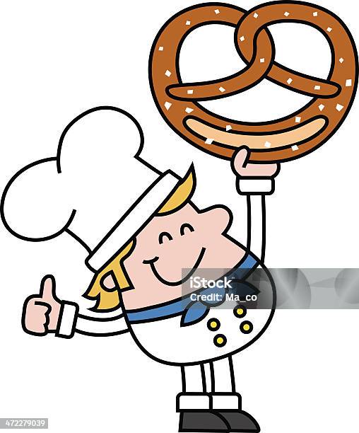 Baker Mit Brezel Stock Vektor Art und mehr Bilder von Breze - Breze, Comic - Kunstwerk, Backen