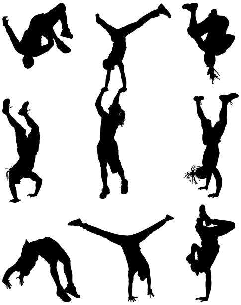 Men break dancing Men break dancinghttp://www.twodozendesign.info/i/1.png handspring stock illustrations