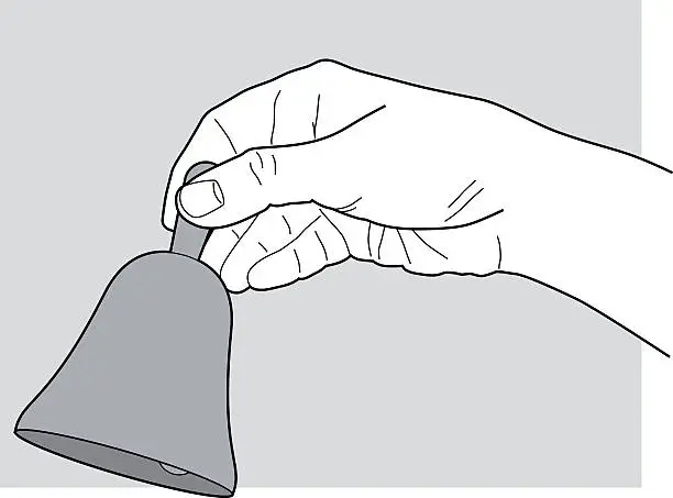 Vector illustration of Hand with a bell