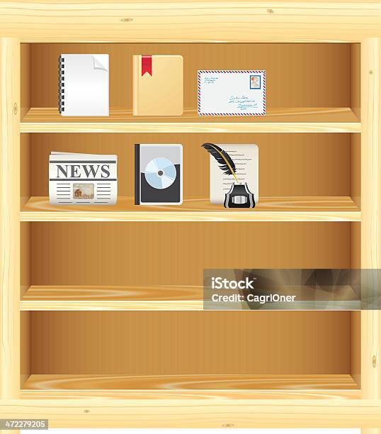 木製のブックシェルフdvd ラックで - 棚のベクターアート素材や画像を多数ご用意 - 棚, 本棚, マンガ